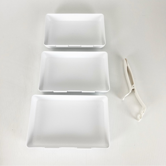 Pampered Chef Coating Nesting Trays and Tongs Tool 4 Piece Set 2605 - Picture 2 of 4